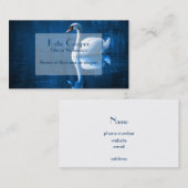 Pretty white swan floating on blue lake visitenkarte (Vorne/Hinten)