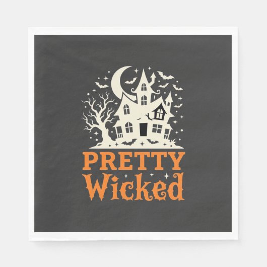 Pretty Wicked Halloween Haunted House_1 Serviette (Vorderseite)