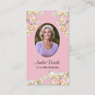 Pretty Wildflower Funeral Prayer Card Telefonnummerkarte