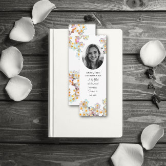 Pretty Wildflower Photo Funeral Mini Bookmark Telefonnummerkarte