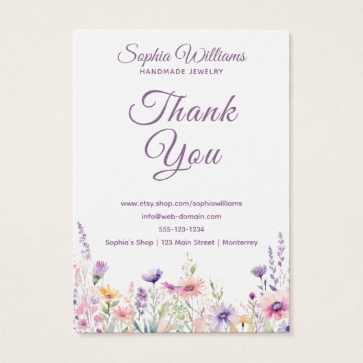 Pretty Wildflower Three Pairs Earring Display Card (Rückseite)