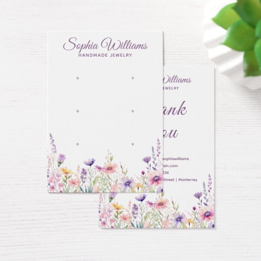 Pretty Wildflower Three Pairs Earring Display Card (Schreibtisch)