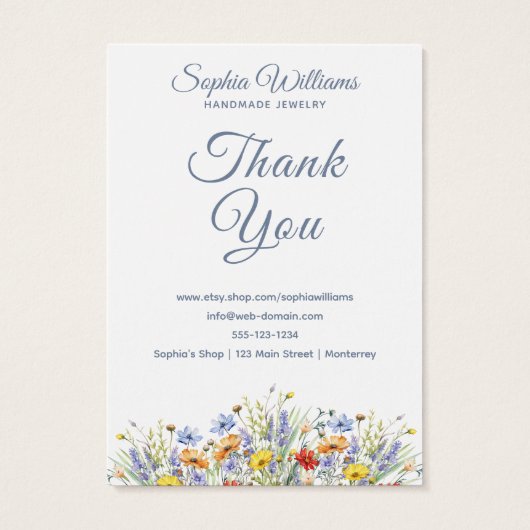 Pretty Wildflower Three Pairs Earring Display Card (Rückseite)