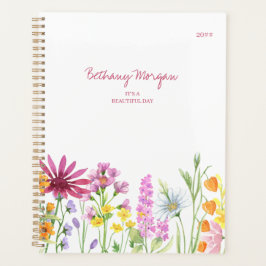 Pretty Wildflowers and Editable Quote Personalized Planer