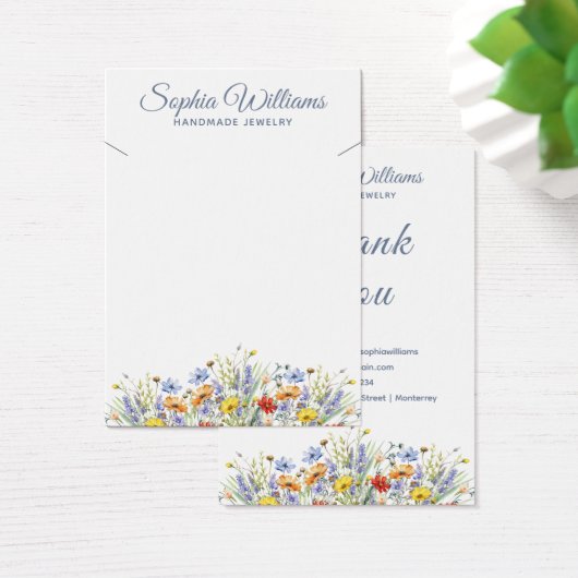Pretty Wildflowers Border Necklace Display Card (Schreibtisch)