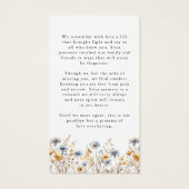 Pretty Wildflowers Funeral Memorial Prayer Card (Rückseite)