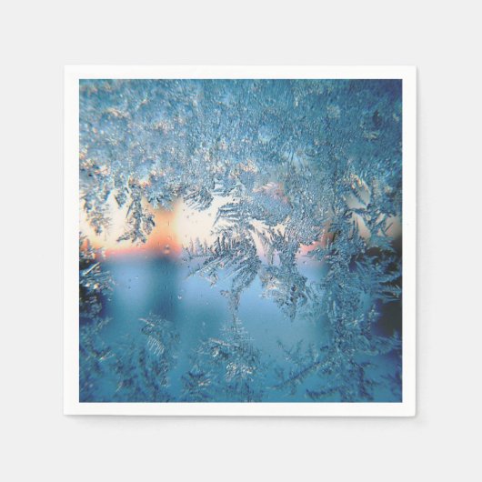 Pretty Winter Frosted Glass Photo Serviette (Vorderseite)