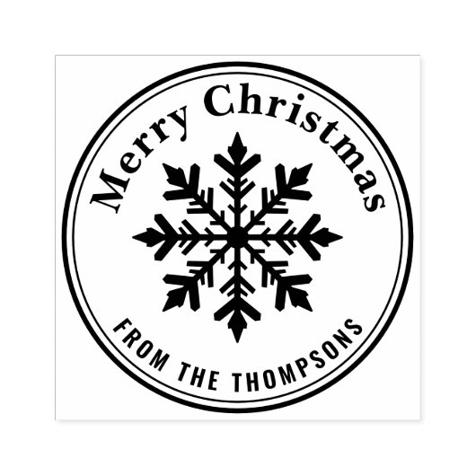 Pretty Winter Snowflake With Name Merry Christmas Gummistempel (Prägung)