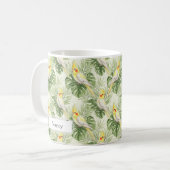 Pretty Yellow and White Cockatiel Pet Bird Custom Kaffeetasse (Vorderseite Links)