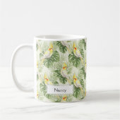 Pretty Yellow and White Cockatiel Pet Bird Custom  Kaffeetasse (Links)