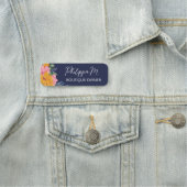 Pretty Yellow Pink Flowers Name In Script Namensschild (Beispiel)