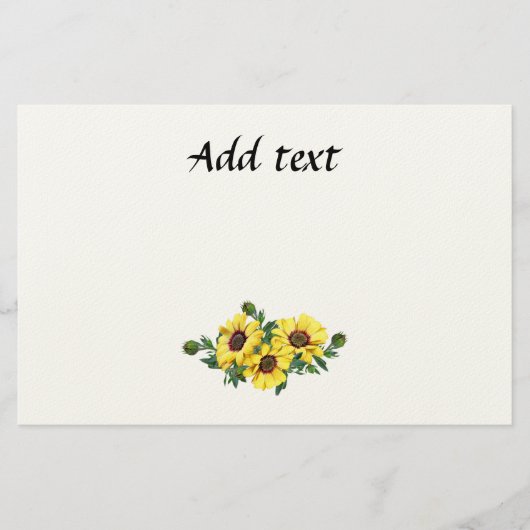 Pretty Yellow Sunflower Arrangement template Briefpapier (Vorderseite)