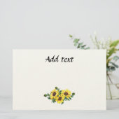 Pretty Yellow Sunflower Arrangement template Briefpapier (Stehend Vorderseite)