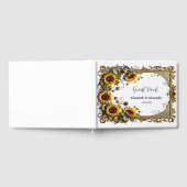 Pretty Yellow sunflower with art frame wedding Gästebuch (Voll)