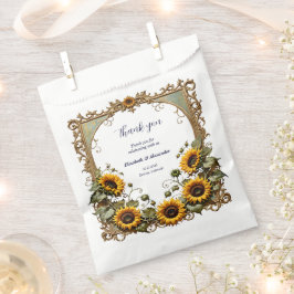 Pretty Yellow sunflower with art frame wedding  Geschenktütchen