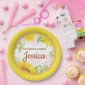Pretty Yellow Sunflowers Baby Shower Pappteller (Party)
