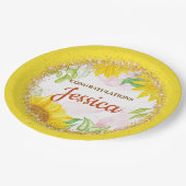 Pretty Yellow Sunflowers Baby Shower Pappteller (Schrägansicht)