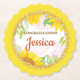 Pretty Yellow Sunflowers Baby Shower Untersetzer
