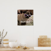 PrettyCute Beach Babe-Mops Pet-Foto einfügen Poster (Küche)