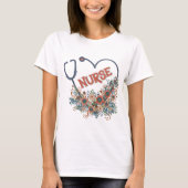 PrettyFloral Nurse Stethoscope Inspirivity T - Shi T-Shirt (Vorderseite)