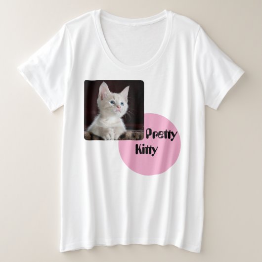 Prety Kitty Große Größe T-Shirt (Design vorne)