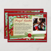 Pretzel Candy Christmas RECIPE CARD Feiertagspostkarte (Vorne/Hinten)