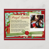 Pretzel Candy Christmas RECIPE CARD Feiertagspostkarte (Rückseite)