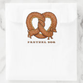 Pretzel Hund Dackel Quadratischer Aufkleber (Tasche)