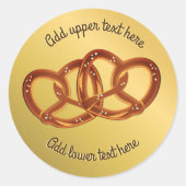 Pretzel Knot Pair auf Imitats Gold - Ihr Wunschtex Runder Aufkleber (Vorderseite)