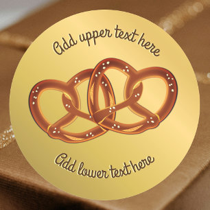 Pretzel Knot Pair auf Imitats Gold - Ihr Wunschtex Runder Aufkleber