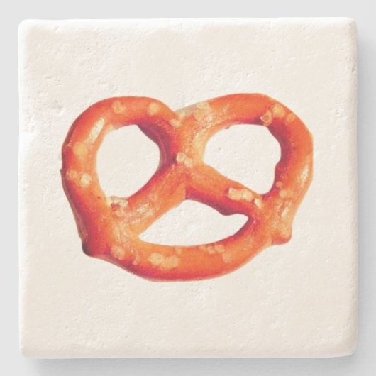 Pretzel Knot Snacks Bretzels Stone Untersetzer (Vorderseite)