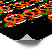 Pretzel Lover Xmas Lighting Pretzel Christmas Tree Poster (Ecke)