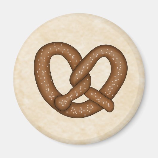 Pretzel mit Beige Bkgd Magnet (Vorne)