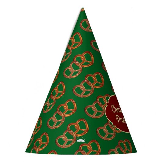 Pretzel Motif, Holly: Weihnachtsfarben nach Maß Partyhütchen (Links)