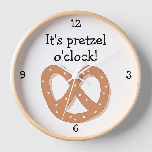 Pretzel O'Clock Spaß Food Grafik Uhr (Vorderseite)