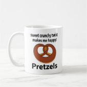 Pretzel Sweet Crunchy Drehung macht mich glücklich Kaffeetasse (Links)