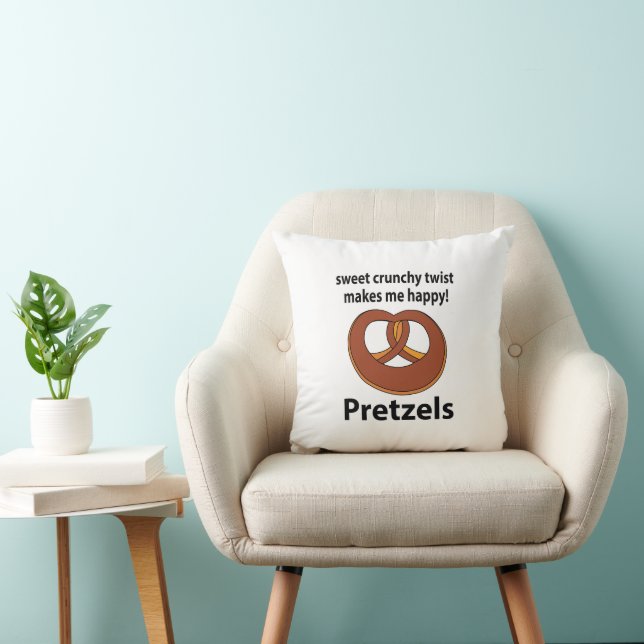 Pretzel Sweet Crunchy Drehung macht mich glücklich Kissen (Stuhl )