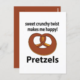Pretzel Sweet Crunchy Drehung macht mich glücklich Postkarte
