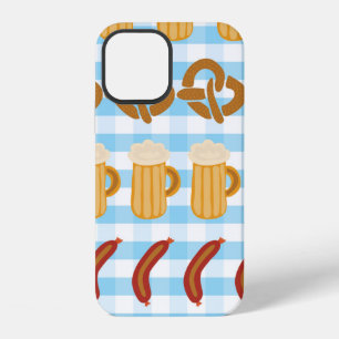 Pretzels Bierwurst aufgereiht nahtlos vintage il iPhone 12 Hülle