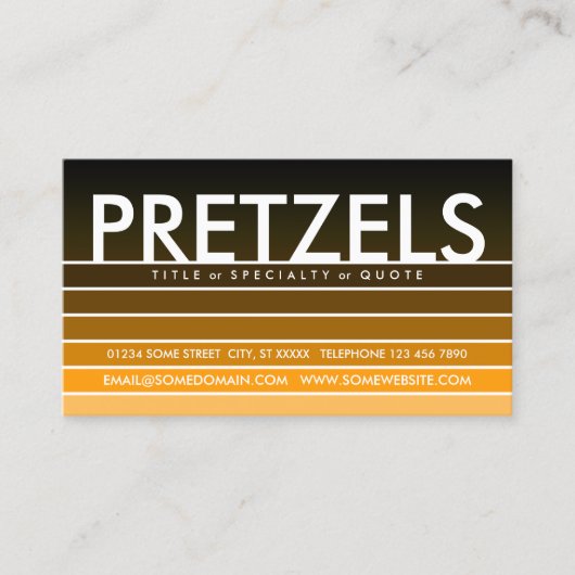 PRETZELS Orange Swatch Visitenkarte (Vorderseite)
