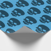 Preußen Blau auf Blauen Skulls Geschenkpapier (Ecke)