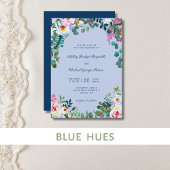 Preußen Blau & Periwinkle Boho Paradise Floral Einladung