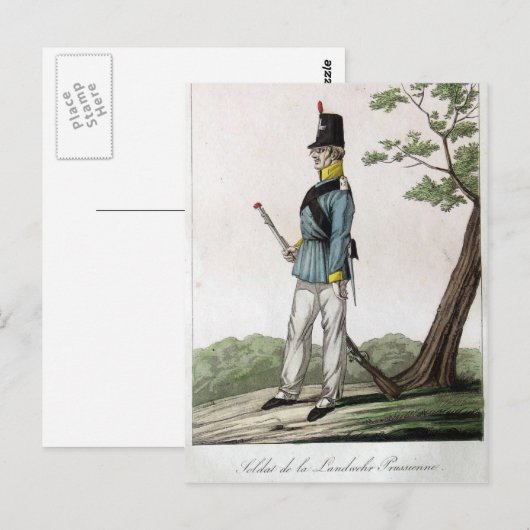 Preußen Landwehr Postkarte (Vorne/Hinten)