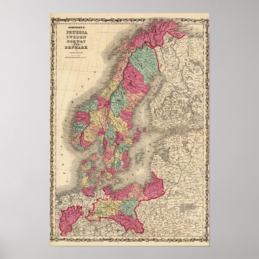 Preußen Schweden Norwegen und Dänemark Poster (Vorne)