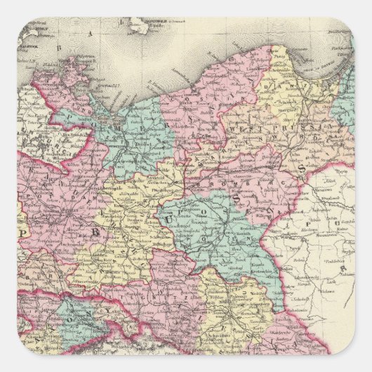 Preußen und Sachsen Quadratischer Aufkleber (Vorderseite)
