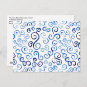 Preußisch Blaue Wasserfarbenkurven Postkarte (Vorne/Hinten)