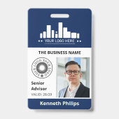 Preußisch Blue Foto & 2 Logos Mitarbeiter ID Ausweis (Vorderseite)
