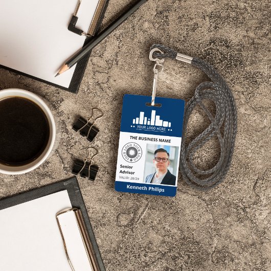 Preußisch Blue Foto & 2 Logos Mitarbeiter ID Ausweis