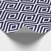 Preußisch Blue Moods Diamond Chevrons Geschenkpapier (Ecke)