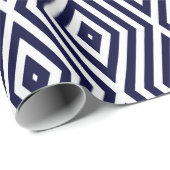 Preußisch Blue Moods Diamond Chevrons Geschenkpapier (Rolleneckpunkt)